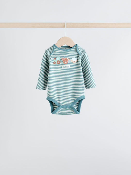 Blue Hamish Long Sleeve Bodysuits 3 Pack