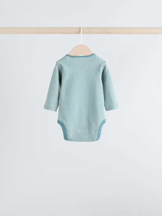 Blue Hamish Long Sleeve Bodysuits 3 Pack