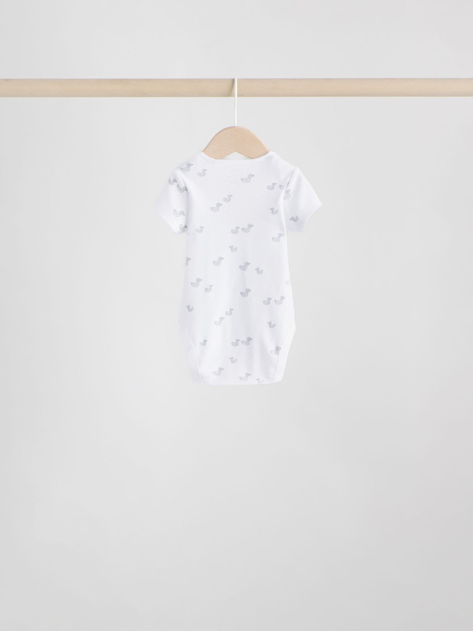 Grey Baby Short Sleeved Bodysuits 5 Pack