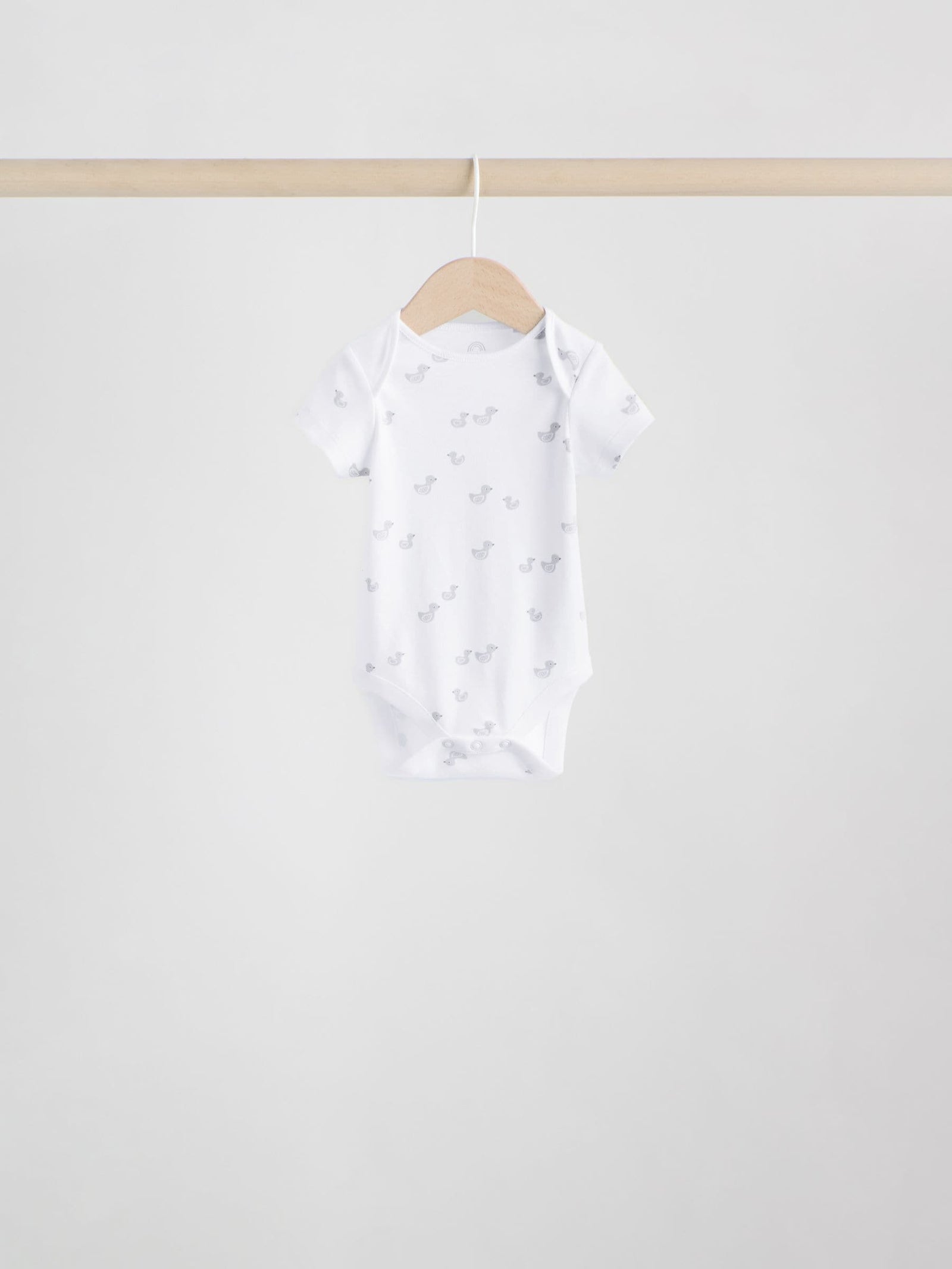Grey Baby Short Sleeved Bodysuits 5 Pack
