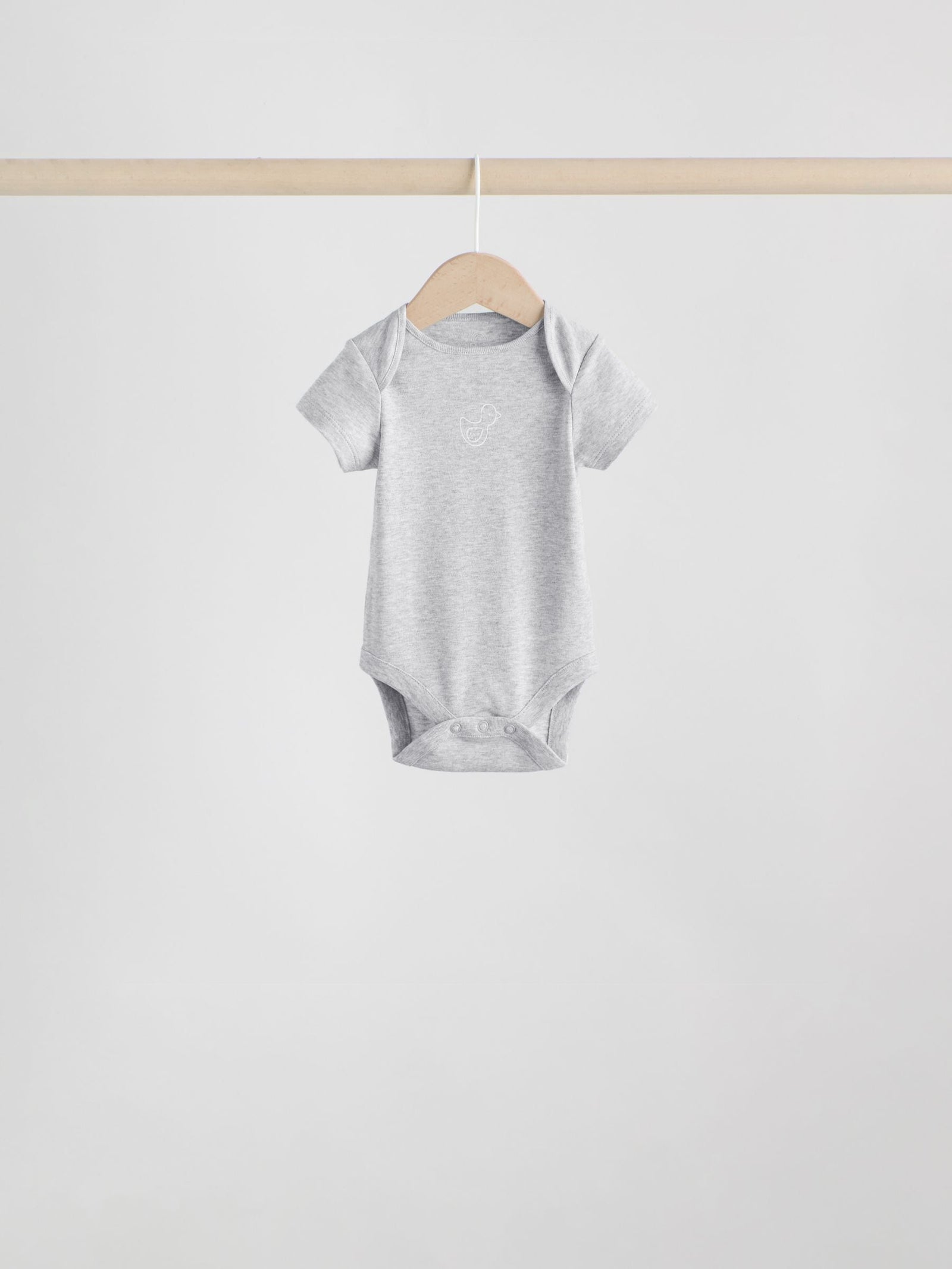 Grey Baby Short Sleeved Bodysuits 5 Pack