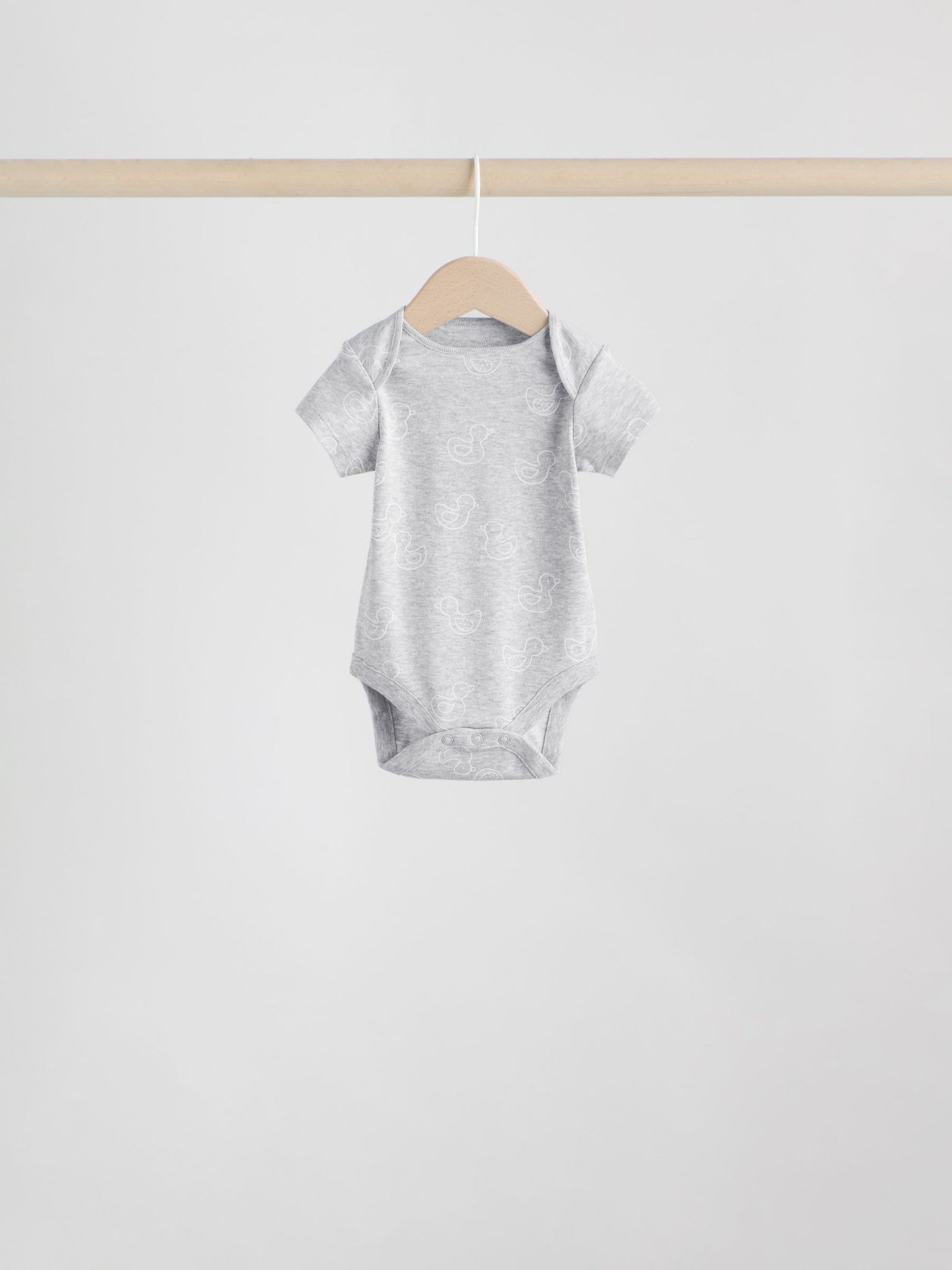 Grey Baby Short Sleeved Bodysuits 5 Pack