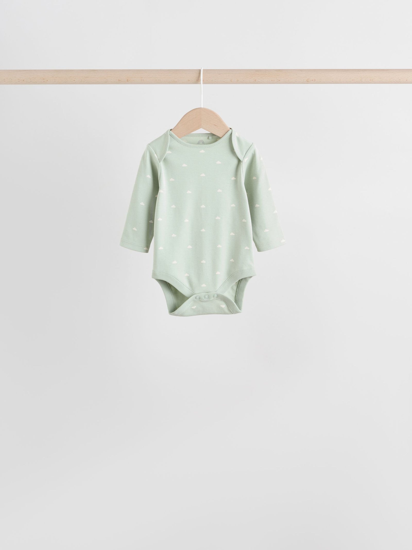 Sage Green Baby Long Sleeve Bodysuits 5 Pack