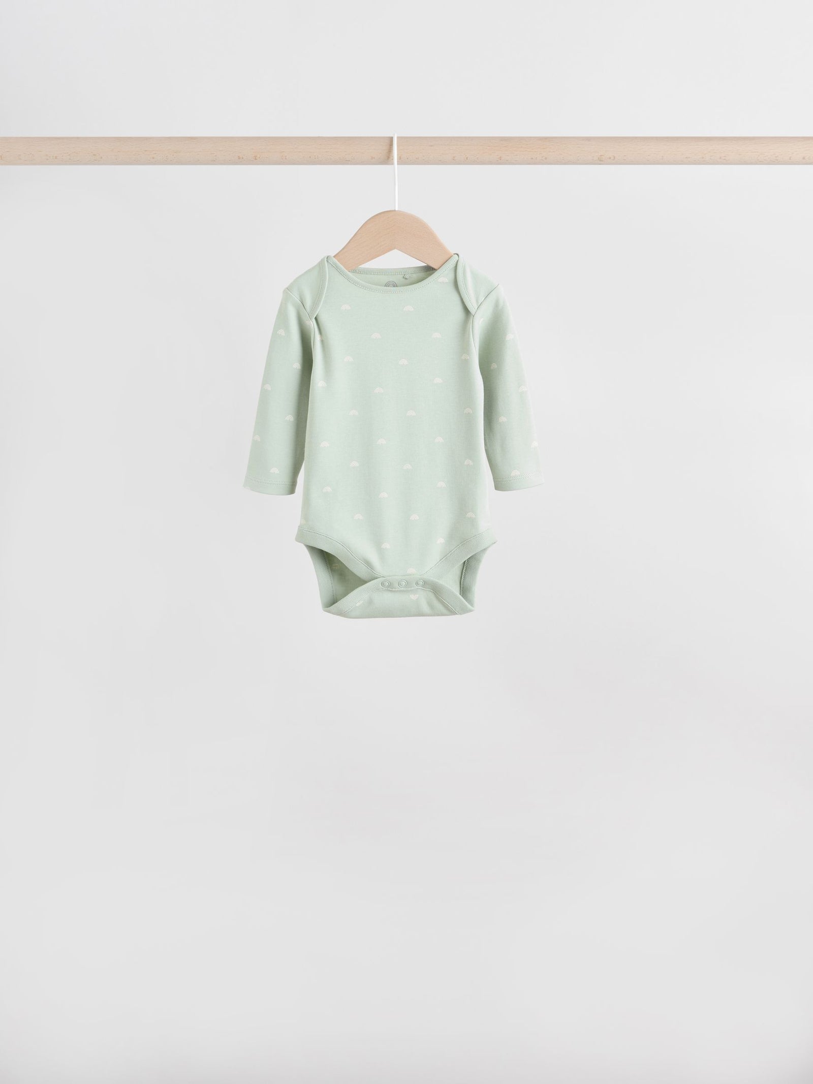 Sage Green Baby Long Sleeve Bodysuits 5 Pack