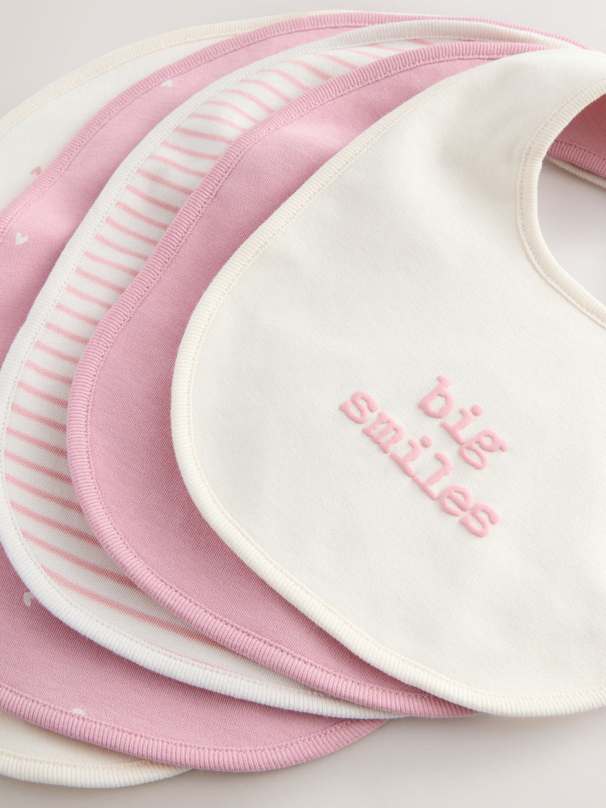 Pink Heart Baby Bibs 5 Pack