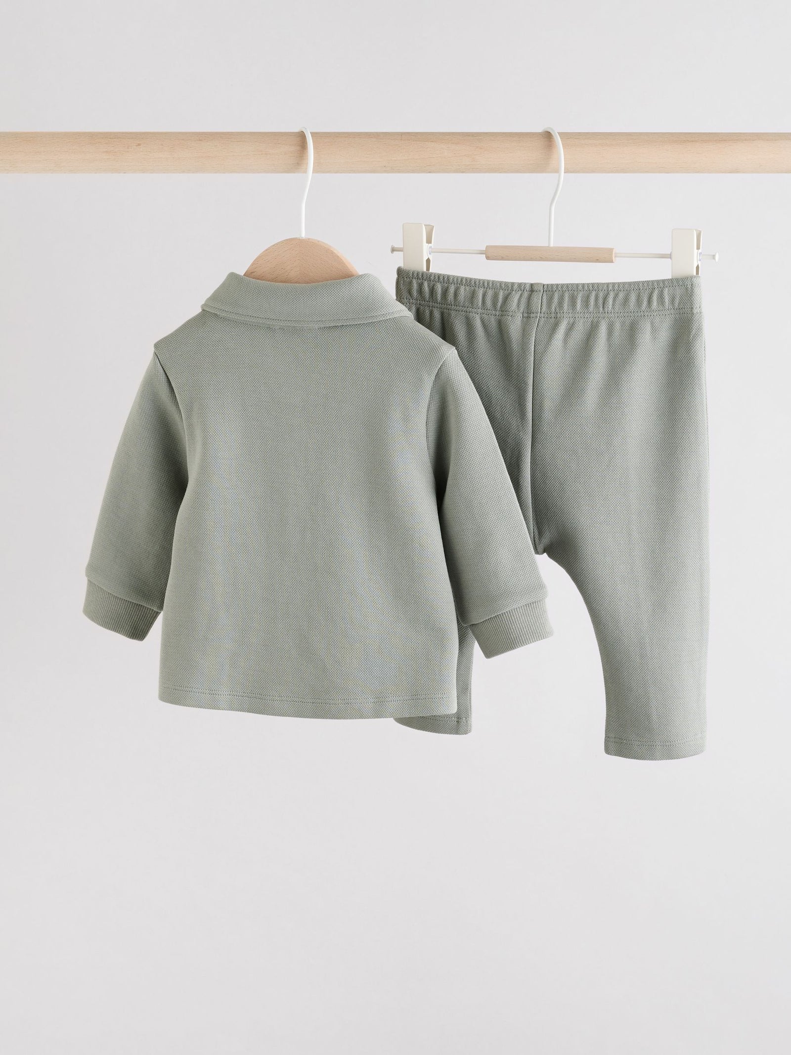 Grey Polo Top and Legging Baby Set (0mths-2yrs)