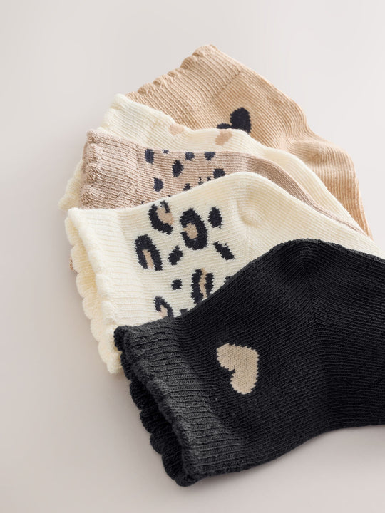 Monochrome Baby Socks 5 Pack (0mths-2yrs)