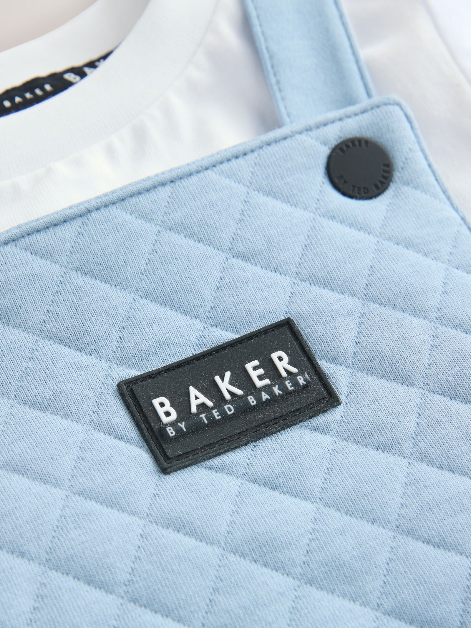 Baker by Ted Baker Blue Quilted Dungarees and T-Shirt Set