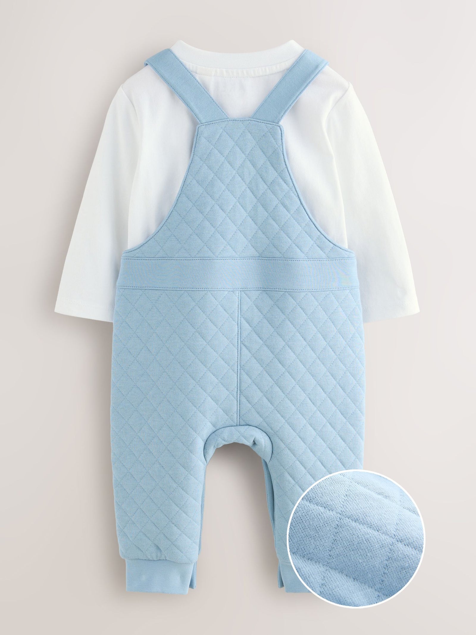 Baker by Ted Baker Blue Quilted Dungarees and T-Shirt Set