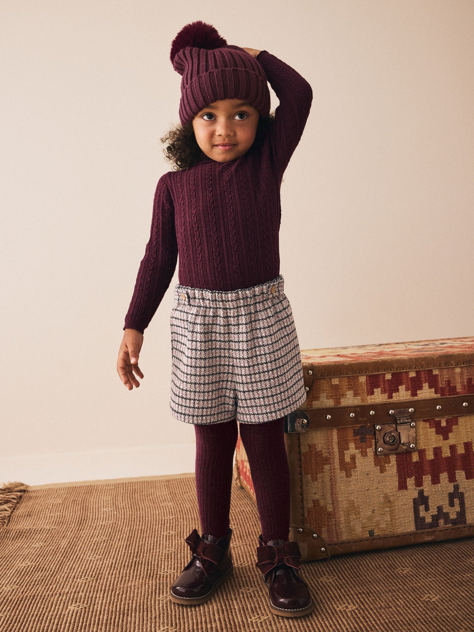 Berry Check Skort and Tights (3mths-7yrs)