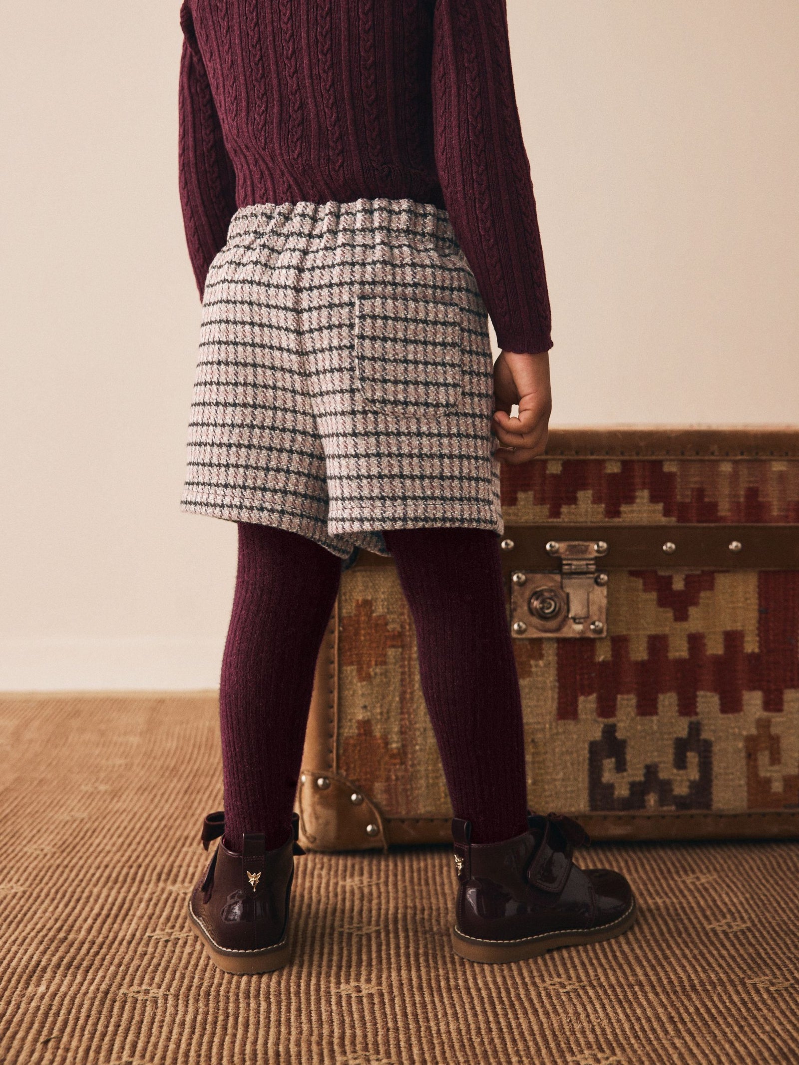 Berry Check Skort and Tights (3mths-7yrs)