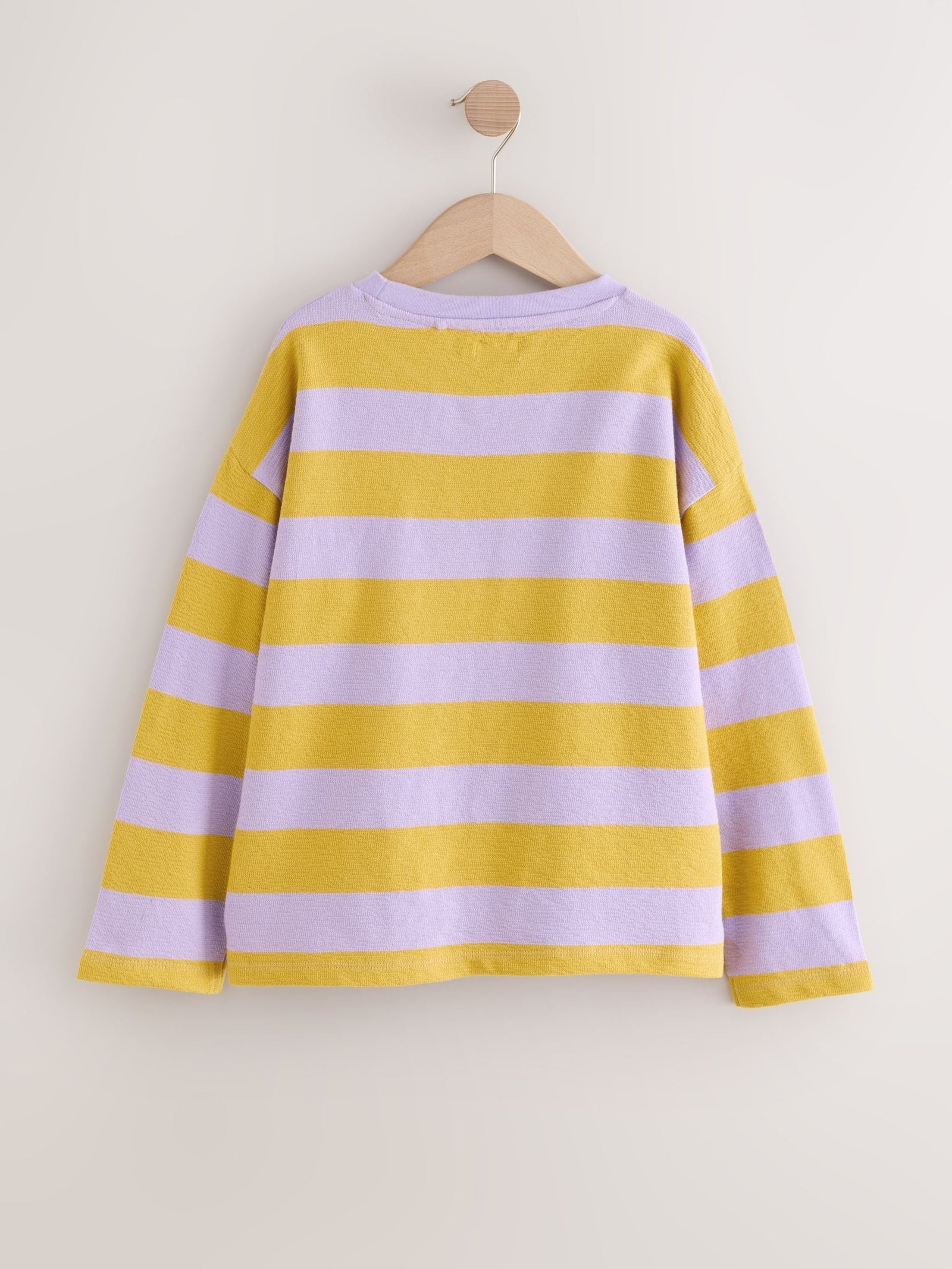 Purple/Ochre Stripe Textured Long Sleeve Top (3-16yrs)