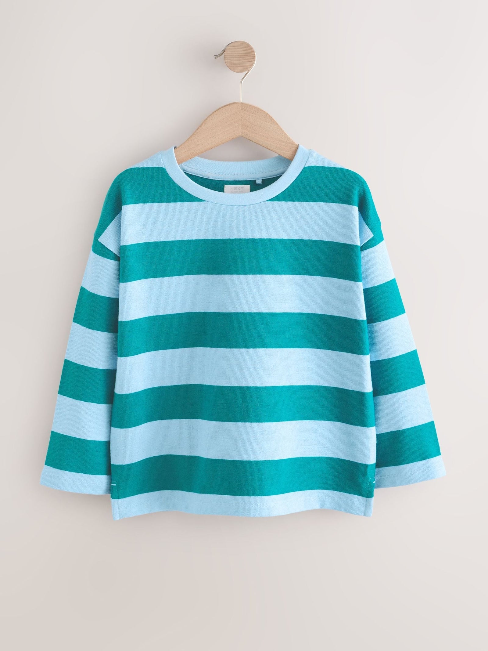 Blue Stripe Textured Long Sleeve Top (3-16yrs)