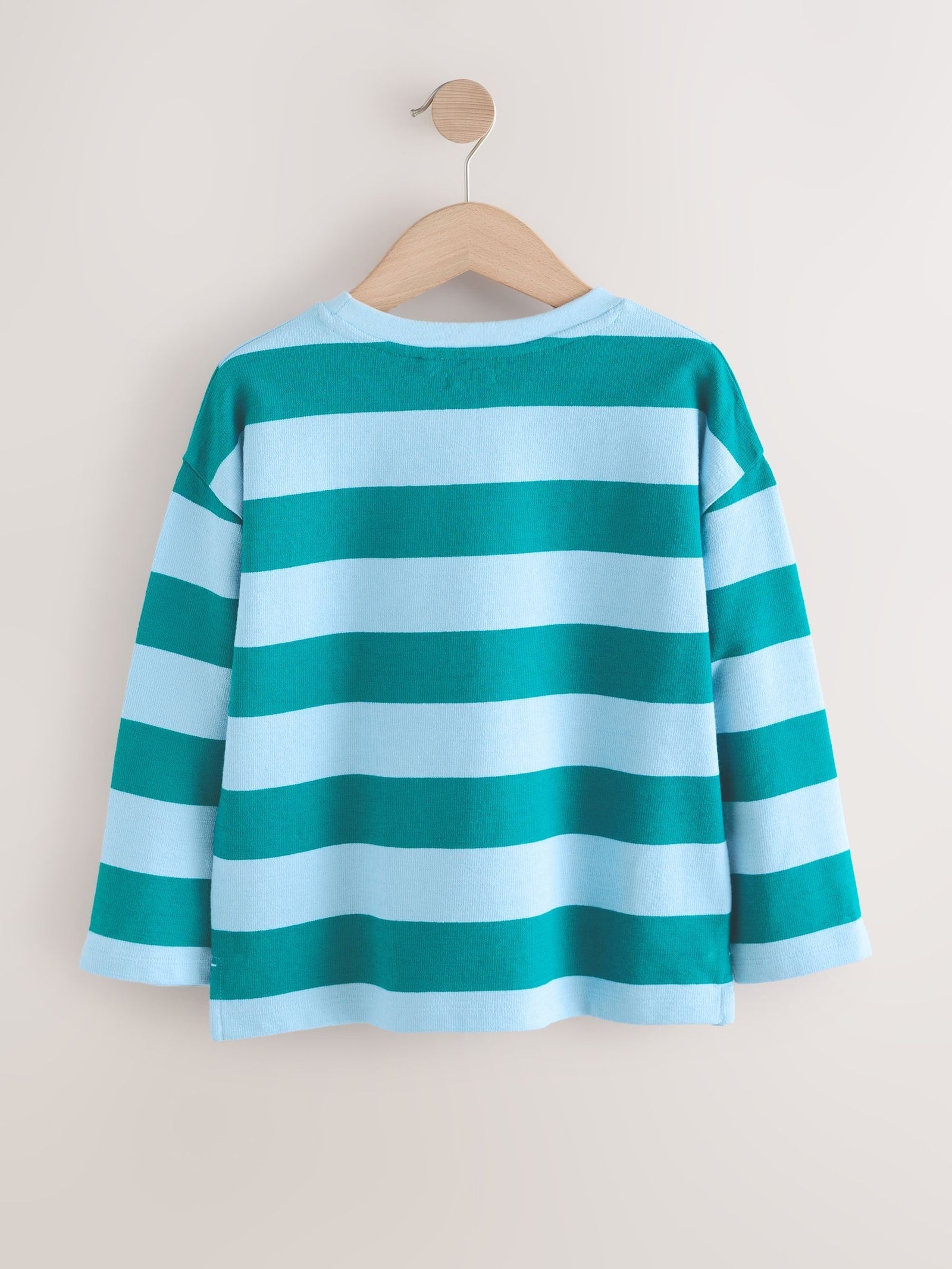 Blue Stripe Textured Long Sleeve Top (3-16yrs)