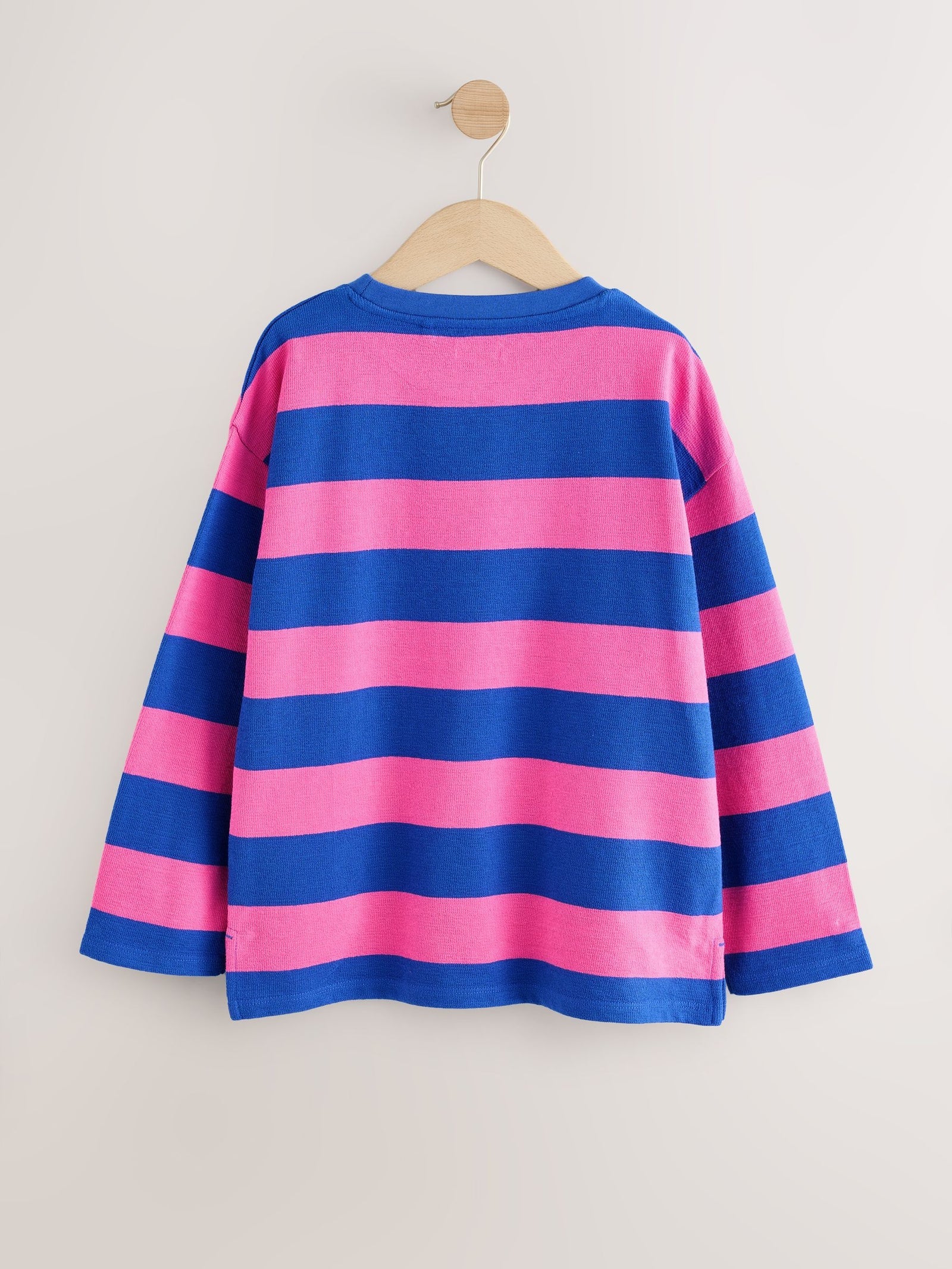 Pink/Blue Stripe Textured Long Sleeve Top (3-16yrs)