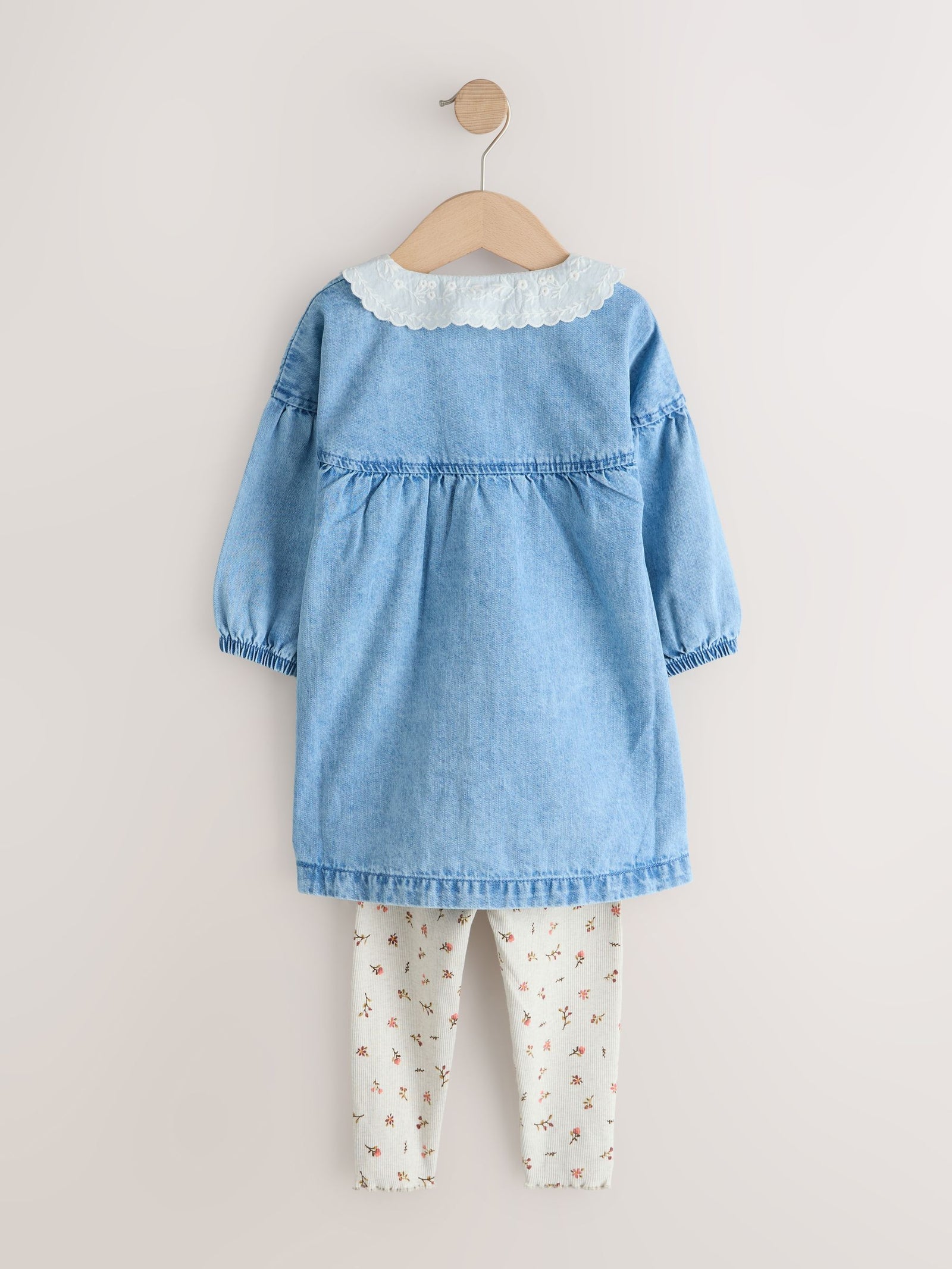Denim Character Shirt Dress And Leggings Set (3mths-8yrs)