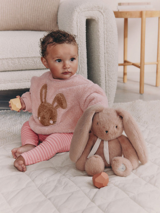 Pink Bunny Baby Fleece Tops and Leggings Set 2 Piece (0mths-2yrs)