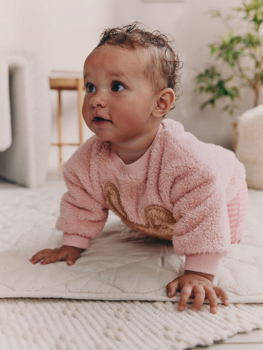 Pink Bunny Baby Fleece Tops and Leggings Set 2 Piece (0mths-2yrs)
