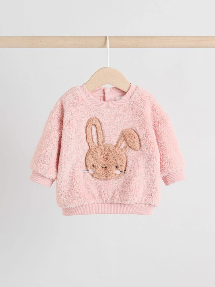 Pink Bunny Baby Fleece Tops and Leggings Set 2 Piece (0mths-2yrs)