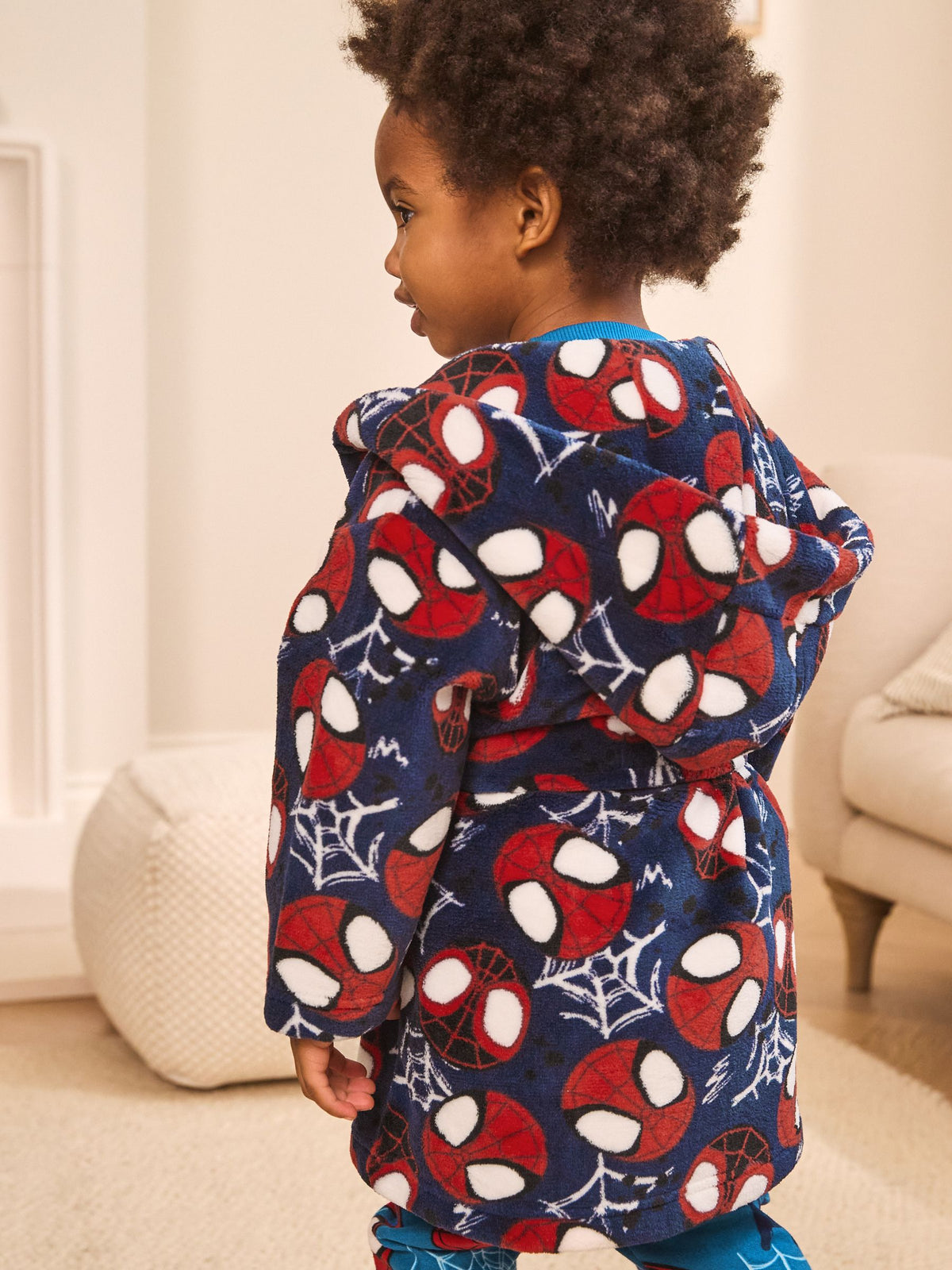 Navy Spiderman Fleece Robe (12mths-10yrs)