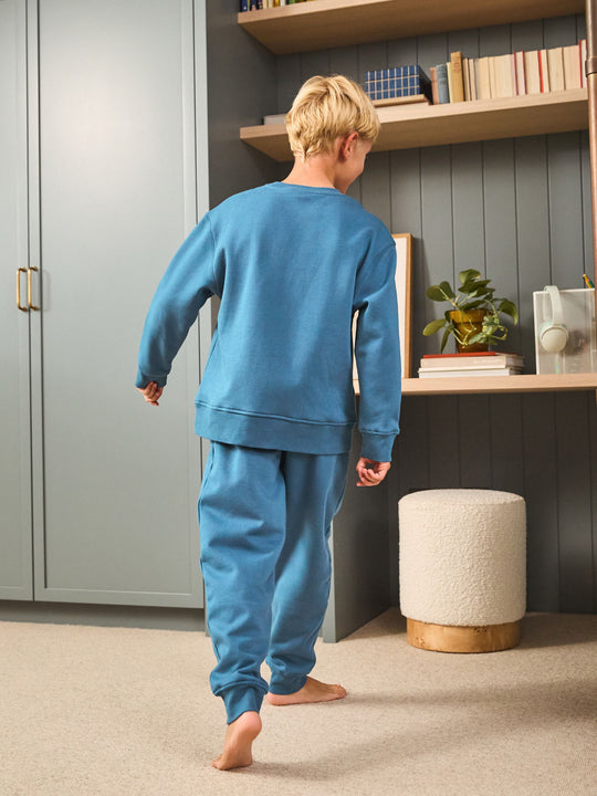 Blue Single Cosy Fleece Pyjamas (3-16yrs)