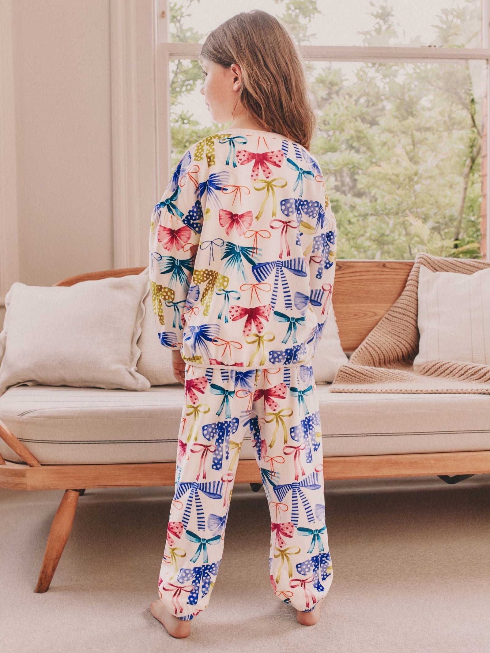 Multi Bow Print Cosy Fleece Pyjamas (9mths-16yrs)