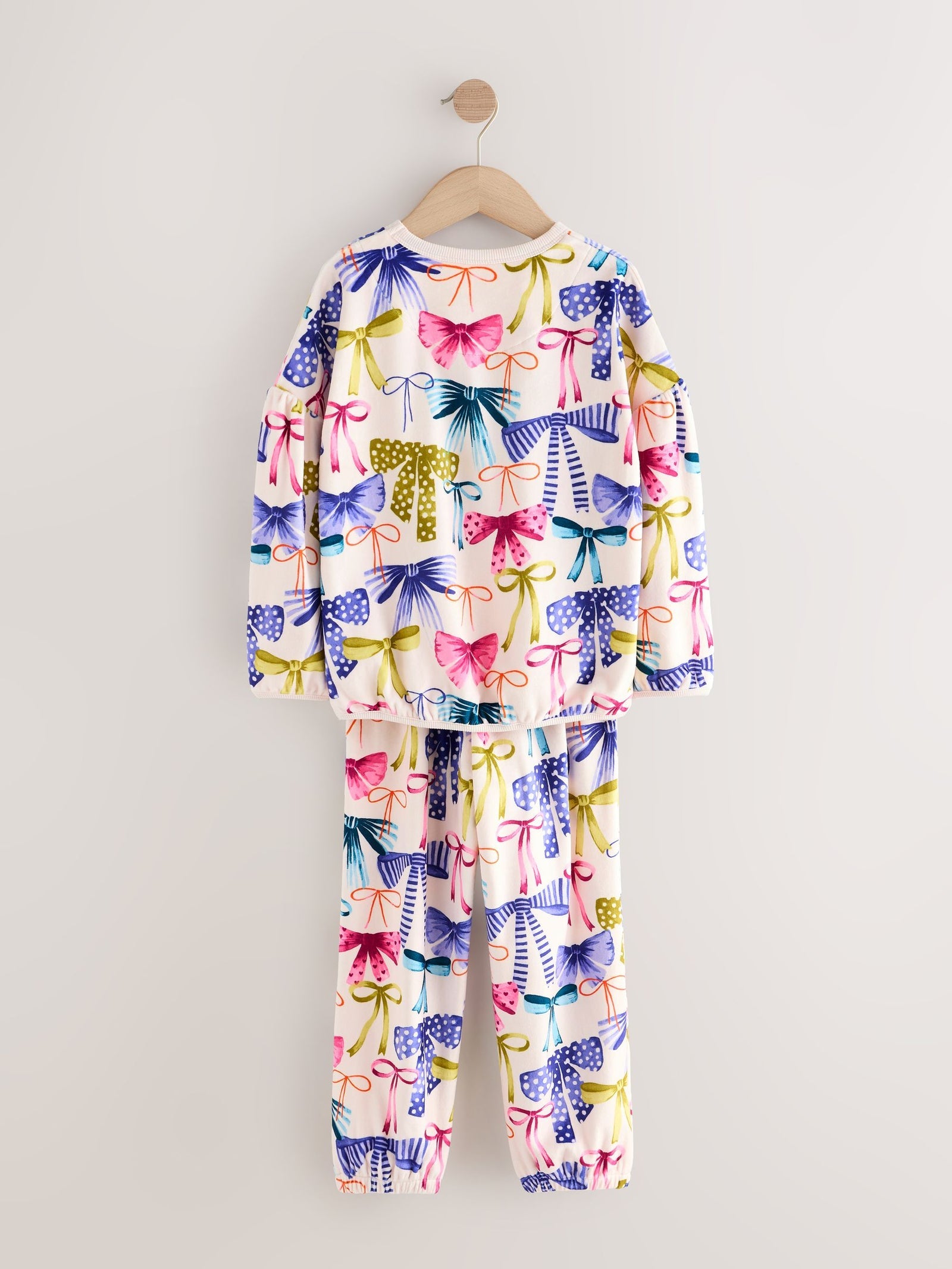 Multi Bow Print Cosy Fleece Pyjamas (9mths-16yrs)