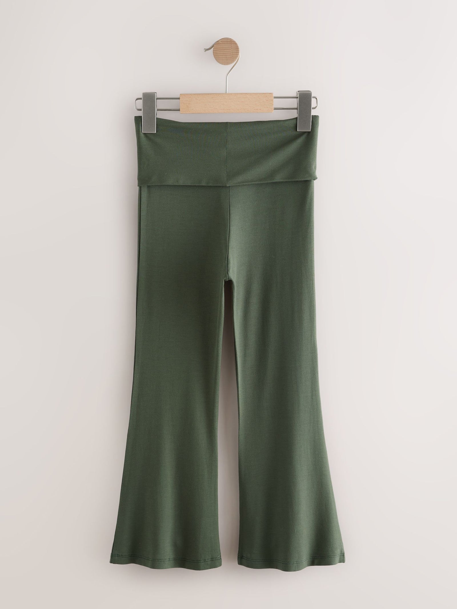 Khaki Green Fold Over Flare Leggings (3-16yrs)