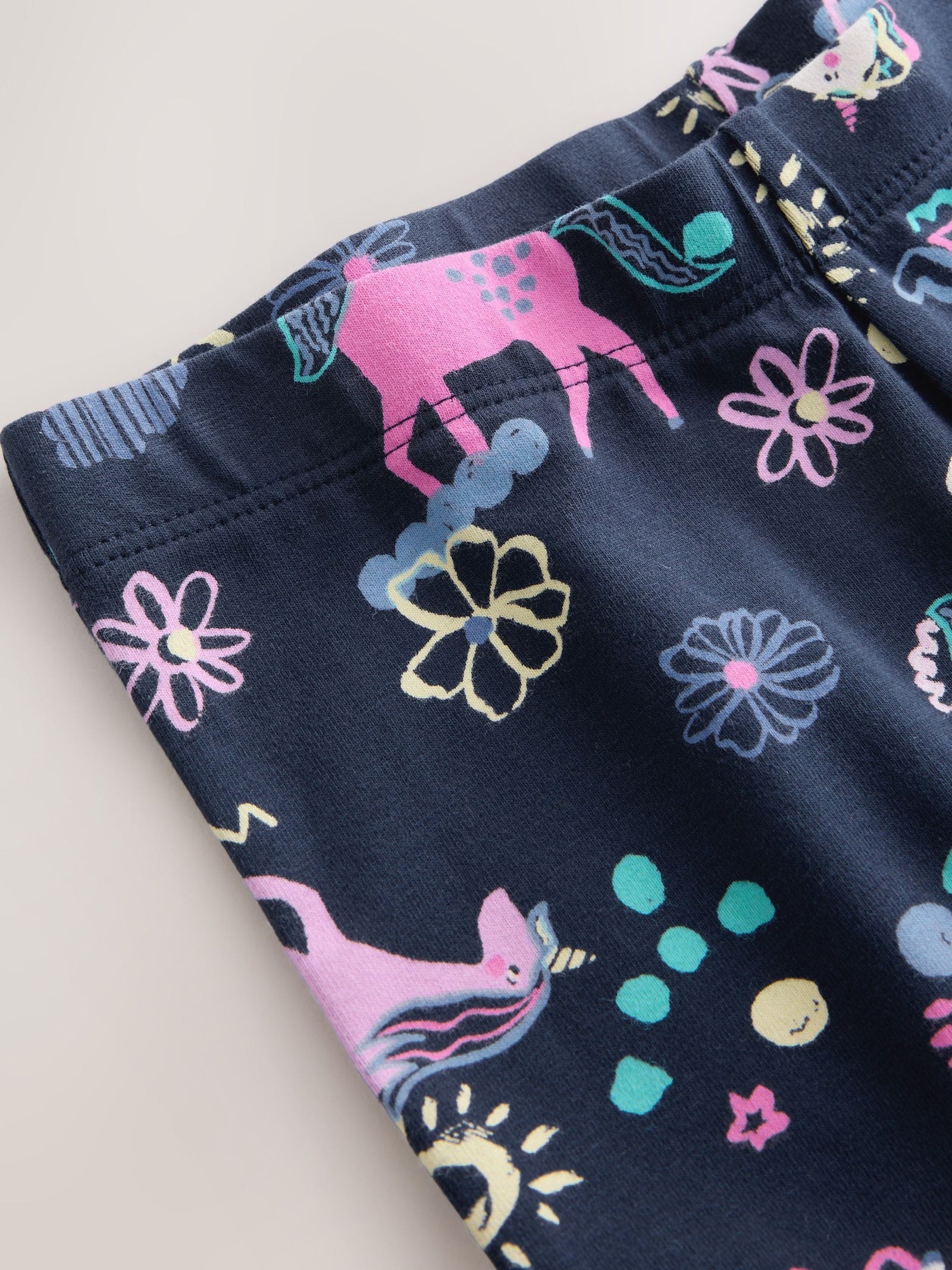 Navy Unicorn Flare Leggings (3-16yrs)
