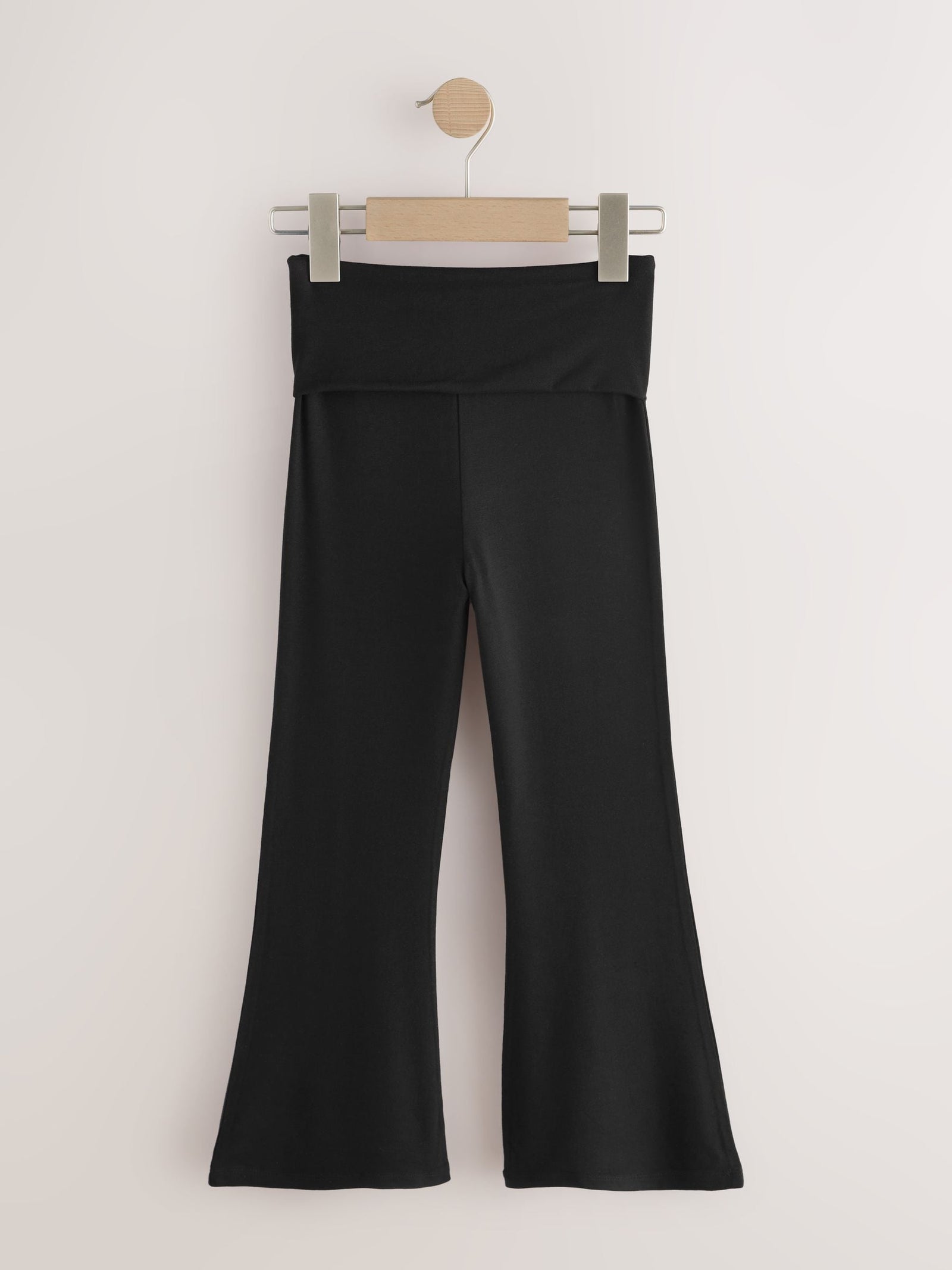 Black Fold Over Flare Leggings (3-16yrs)