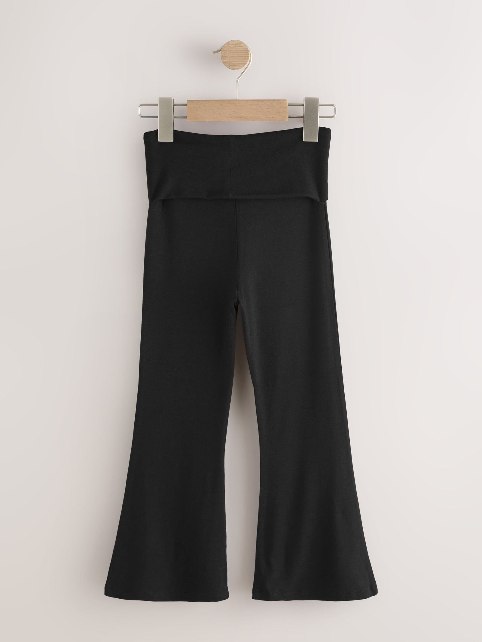Black Fold Over Flare Leggings (3-16yrs)
