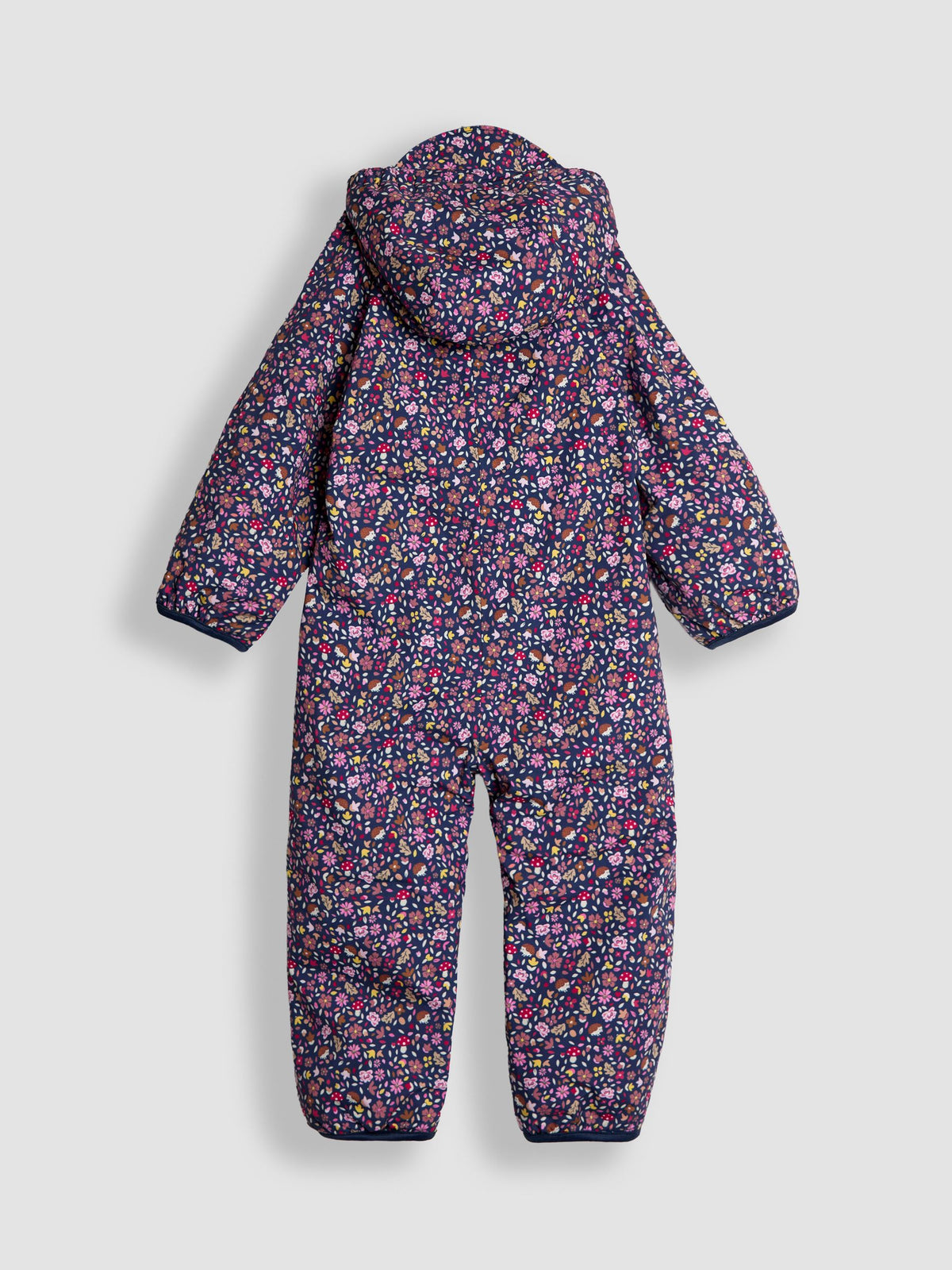 JoJo Maman Bébé Navy Hedgehog Fleece-lined Waterproof Puddle Suit