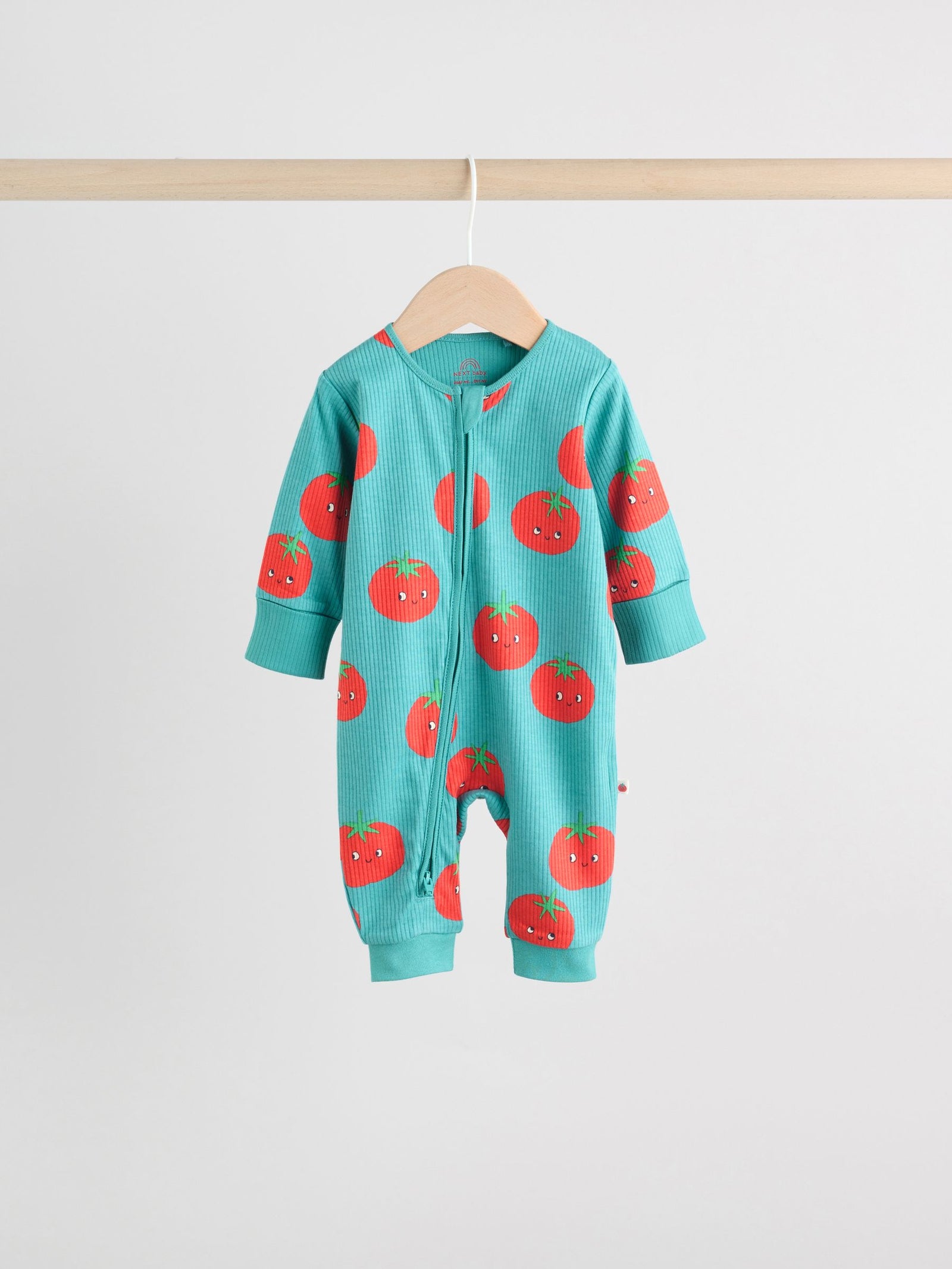 Teal Blue 3 Pack Two Way Zip Baby Sleepsuits (0mths-3yrs)