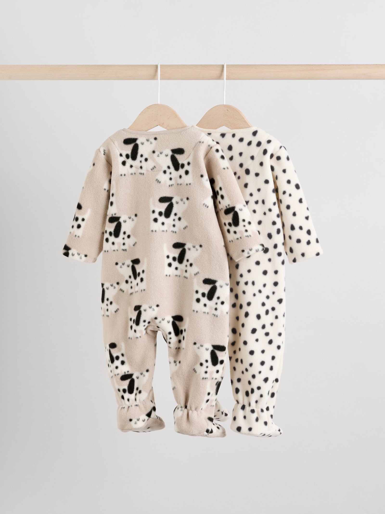 Neutral Baby Micro Fleece Two Way Zip Sleepsuits 2 Pack