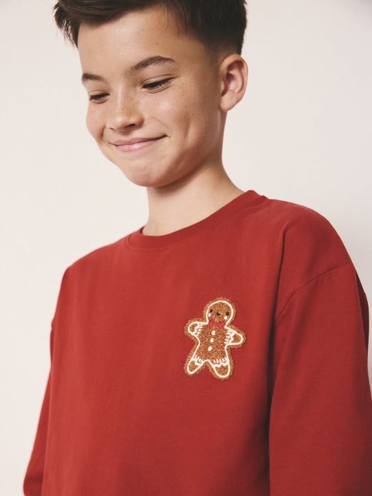 Red Gingerbread Man Matching Family Christmas Cosy Long sleeve Pyjamas immediate