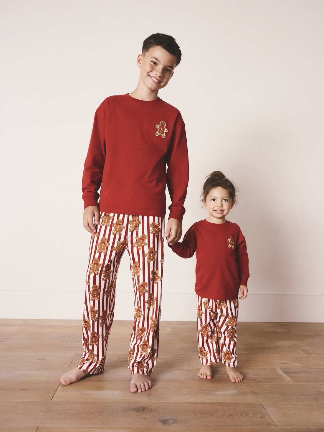 Red Gingerbread Man Matching Family Christmas Cosy Long sleeve Pyjamas immediate