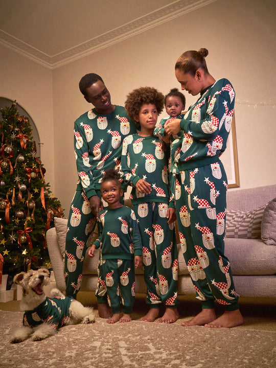 Green Santa Matching Family Christmas Cosy Long Sleeve Pyjamas immediate