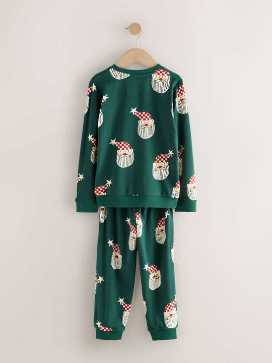 Green Santa Matching Family Christmas Cosy Long Sleeve Pyjamas immediate