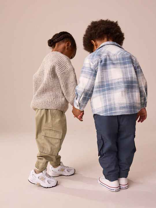 Tan/Navy Cargo Trousers 2 Pack (3mths-7yrs)
