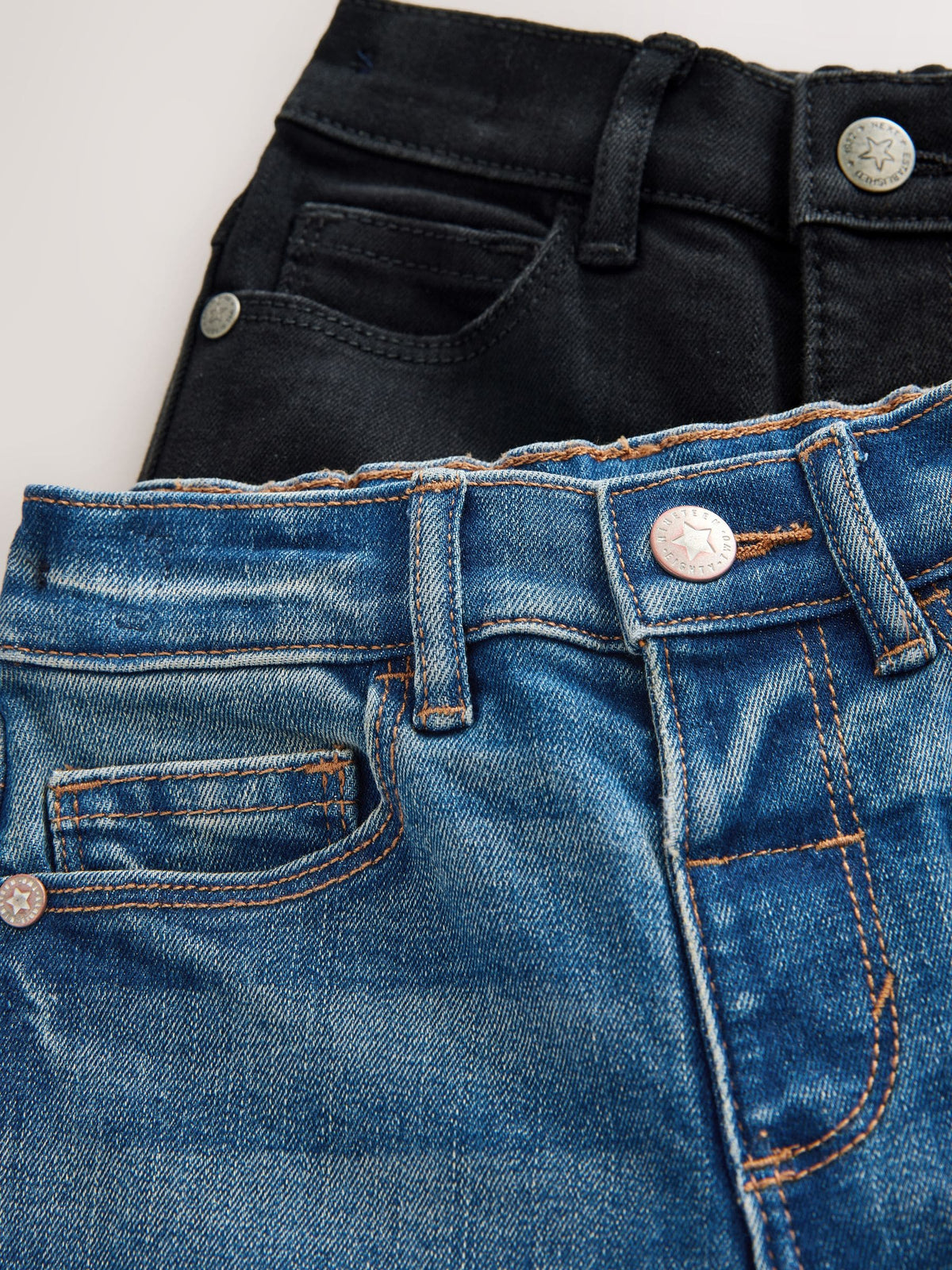 Mid Blue/Black Denim Regular Fit 2 Pack Regular Fit Comfort Stretch Jeans (3mths-7yrs)