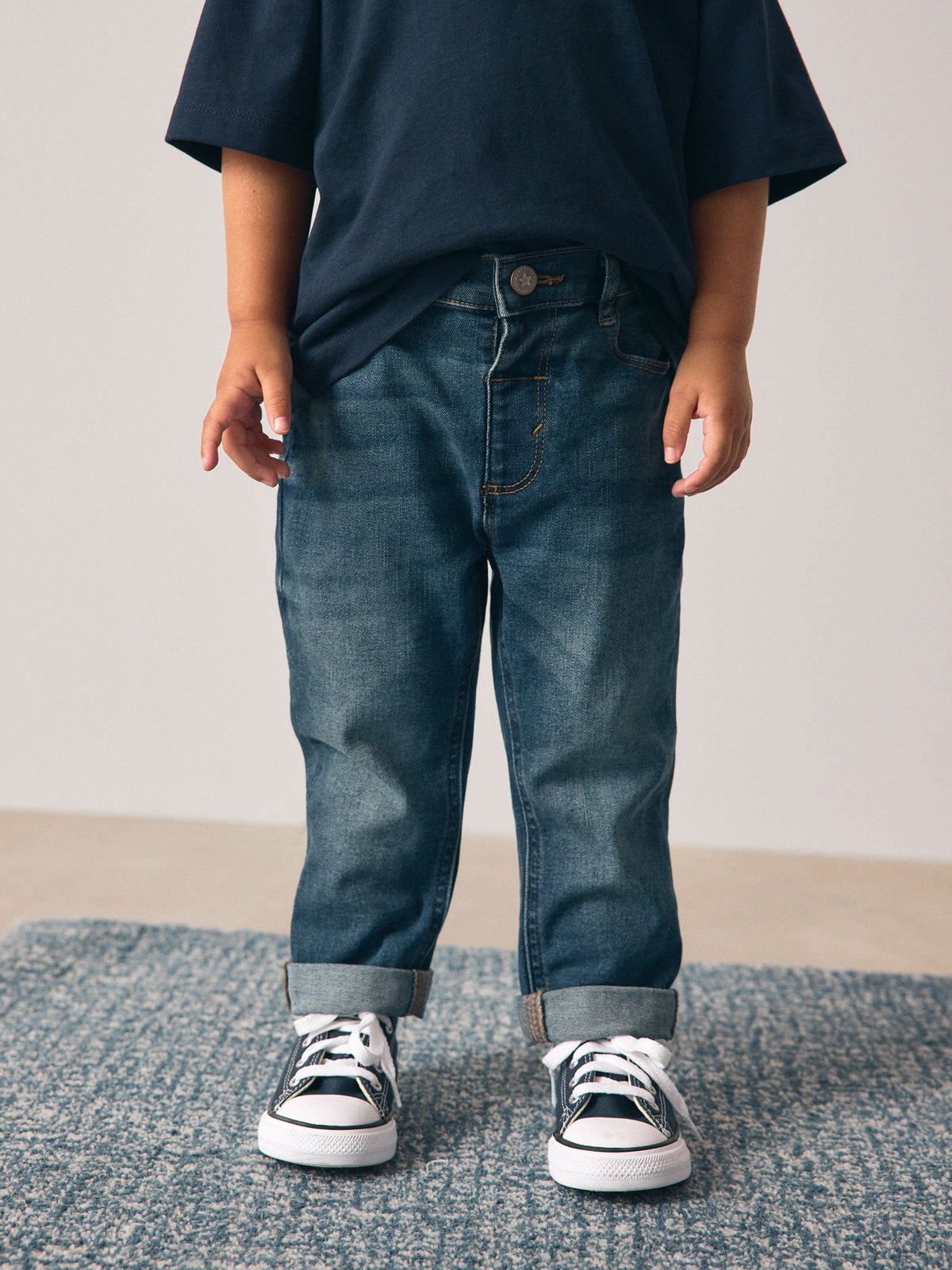 Mid Blue/Black Denim Regular Fit 2 Pack Regular Fit Comfort Stretch Jeans (3mths-7yrs)