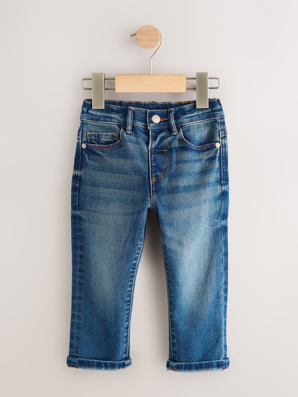 Mid Blue/Black Denim Regular Fit 2 Pack Regular Fit Comfort Stretch Jeans (3mths-7yrs)