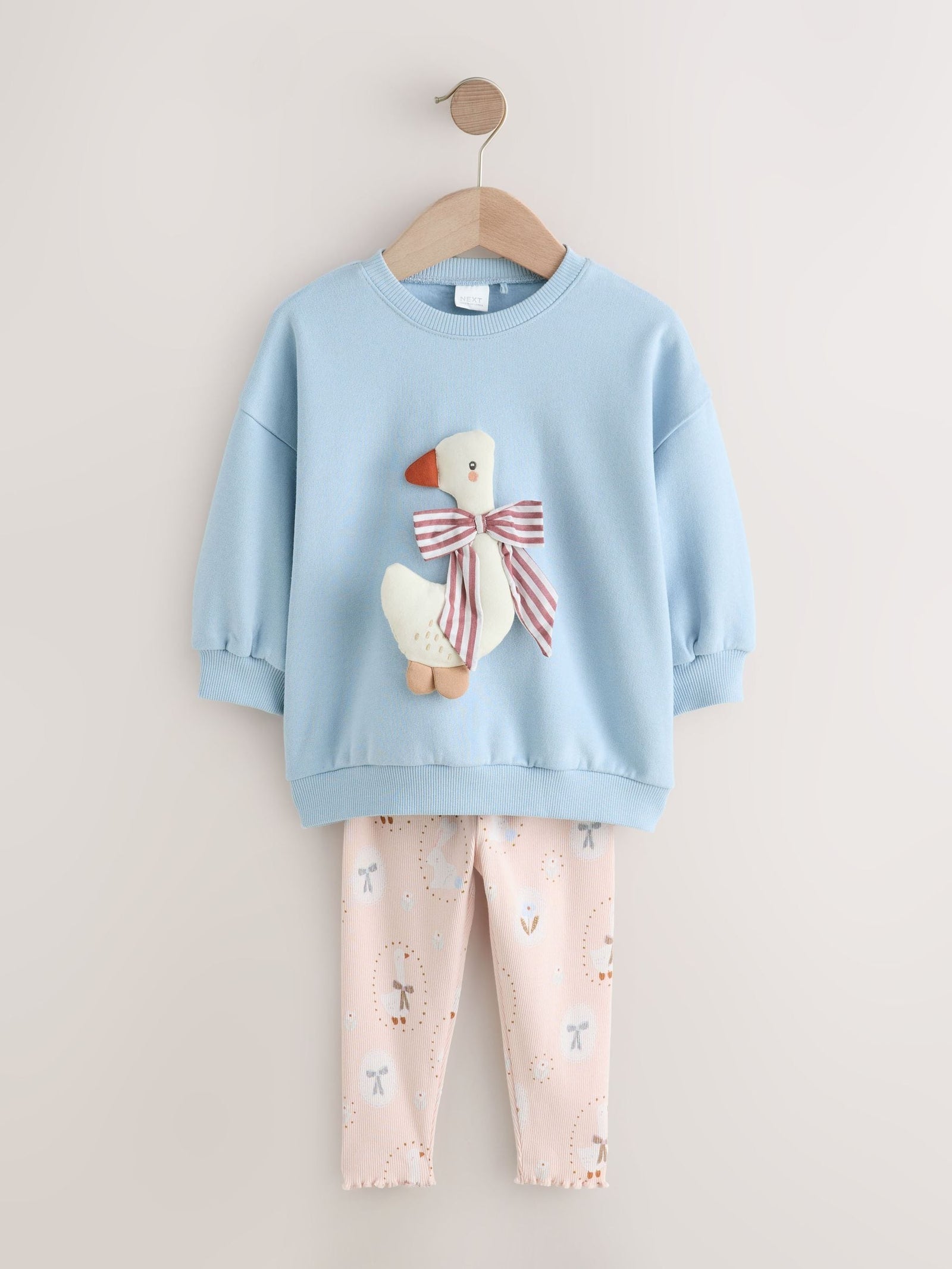 Blue Bow Duck Sweatshirt & Leggings Set (3mths-7yrs)