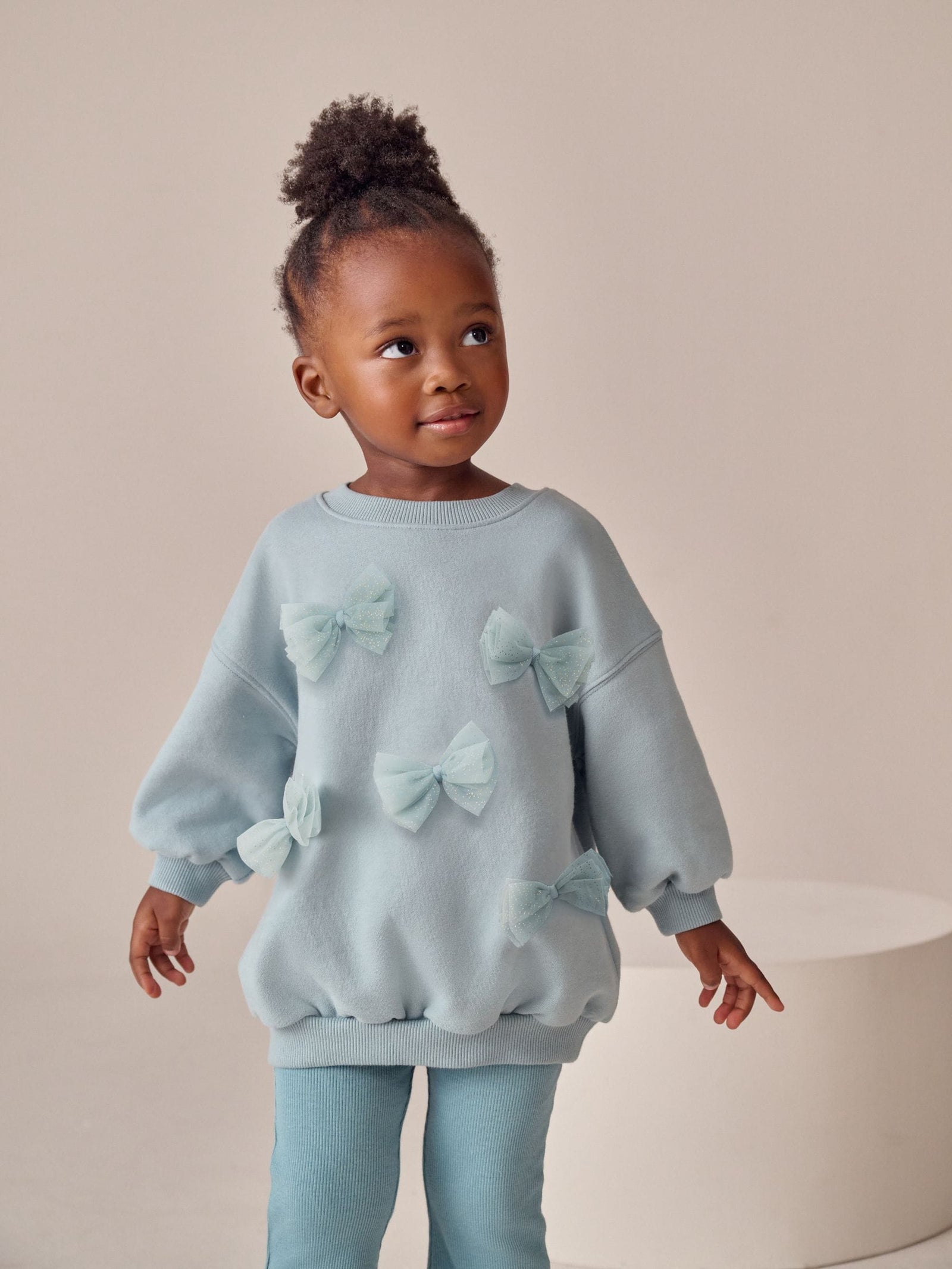 Blue Bow Sweatshirt & Flare Leggings Set (3mths-7yrs)