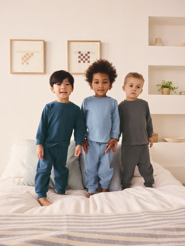 Blue/Navy/Grey Cosy Pyjamas 3 Pack (9mths-12yrs)