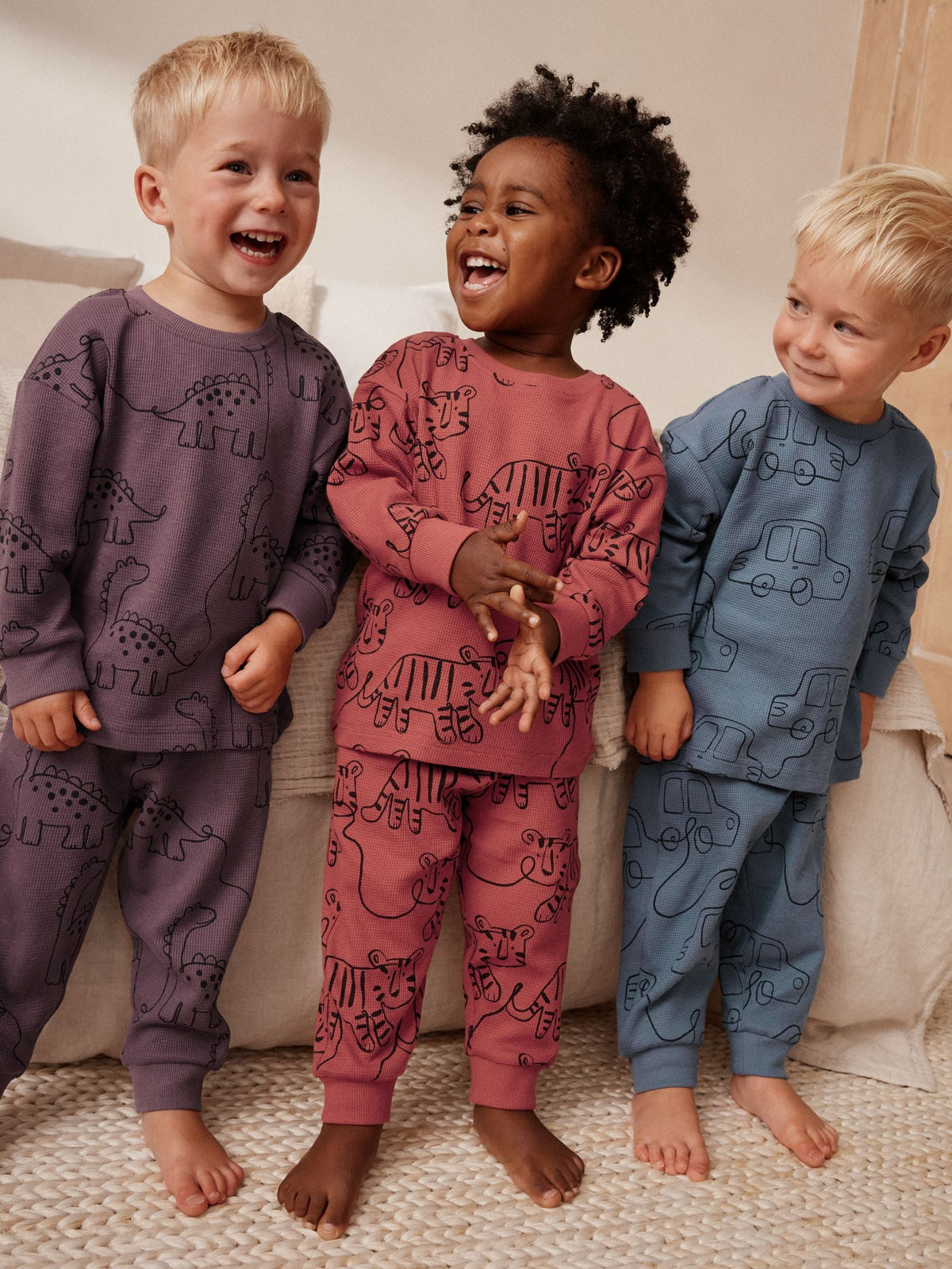 Red/Blue/Purple Oversized fit Pyjamas 3 Pack (9mths-10yrs)
