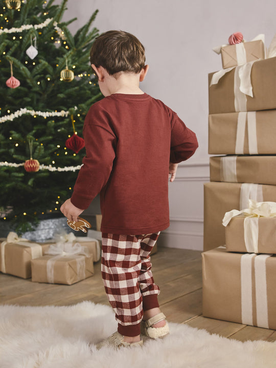 Red/Green Gingerbread Man Single Xmas Pyjamas immediate