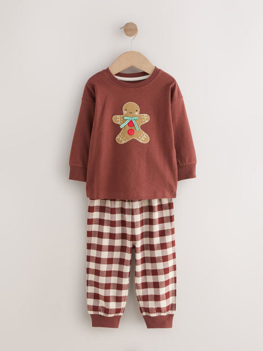 Red/Green Gingerbread Man Single Xmas Pyjamas immediate