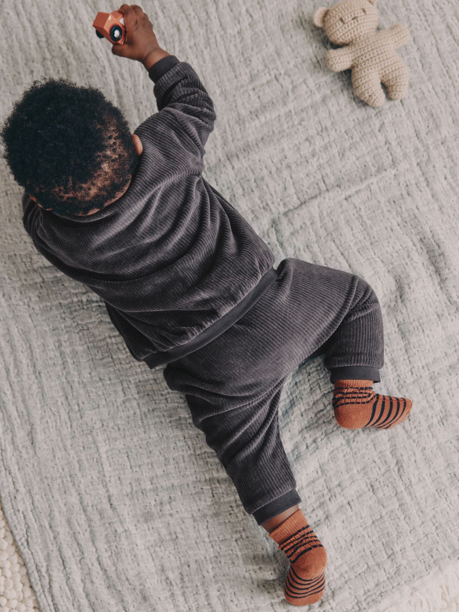 Black/White Baby Velour Jacket, Top and Joggers  Set (0mths-2yrs)