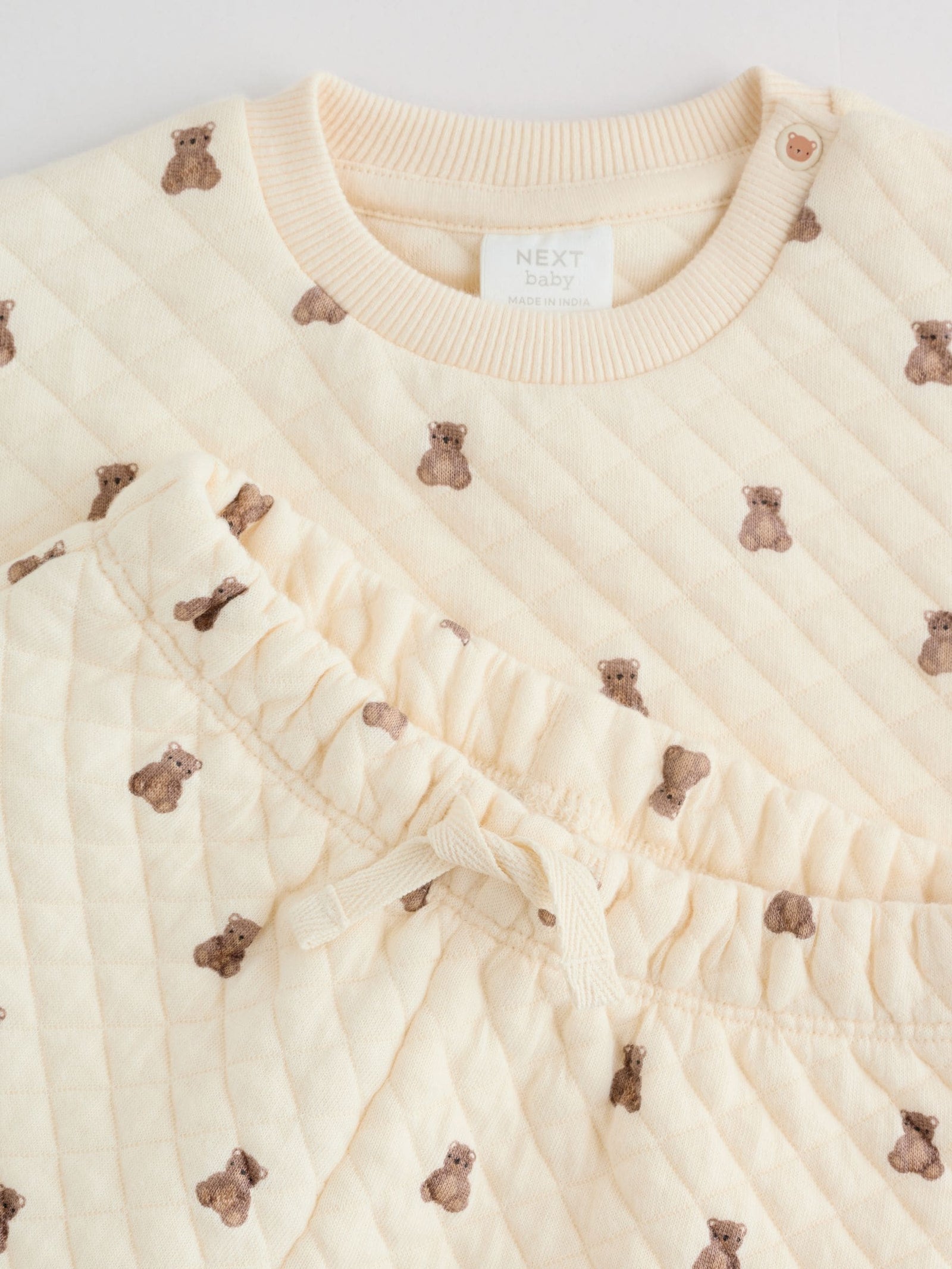 Neutral Bear Baby Quilted Sweat and Joggers Set (0mths-2yrs)